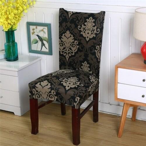 Vintage European Style Dining Rooms Elastic Stretch Chair Cover Spandex Banquet Hotel Wedding Seat Chair Cover Housse De Chaise
