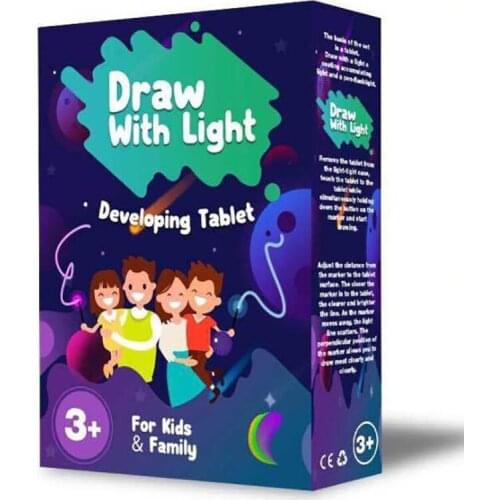 Magic 3d luminous draw with light fun childrens magic painting luminous drawing board fluorescent writing board