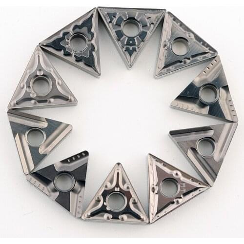 Younio 10pcs Carbide Insert TNMG160404 TNMG160408 External Turning Tool Triangular Iron Stainless Steel Aluminum