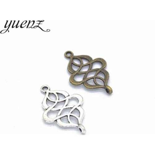 YuenZ 20pcs 3 color Antique Silver color Chinese knot charms fit for Bracelet Necklace DIY Metal Jewelry Making 28*18mm B119