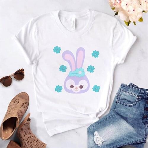 Women T-shirt Duffy Disney Bear Tshirts Summer Kawaii Top Casual Cartoon Tees Graphic Girl T Shirt Dropship