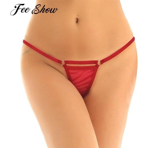 Womens Ladies Sexy Lingerie Briefs Micro Panties Low Rise T-Back Open Butt Stretchy Mini G-Strings and Thongs Bikini Underwear