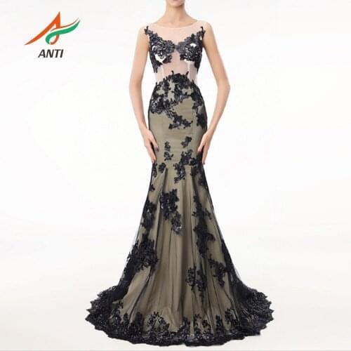 ANTI Fast Shipping Elegant Mermaid Evening Dress 2019 High Quality Lace With Backless Robe De Soiree Real Photo Vestido De Festa