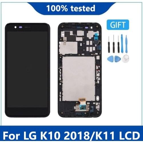 For LG K10 2018 / K11 LCD K30 X4 X4+ X410E X410EOW X410FC X410FT X410TKB X410AS X410TK LCD Display Touch Screen Digitizer Frame