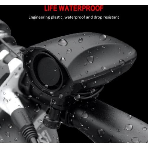 123dB Bicycle Bell Waterproof Electronic Bicycle Bike Horn Loud Volume Ring Alarm Bell Electric Horn Ride Equipment Accessories