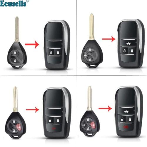 2/3/4 buttons Upgraded flip Remote key shell case fob for TOYOTA Avalon Corolla Camry Prius RAV4 Auris Hilux Land Cruiser TOY43