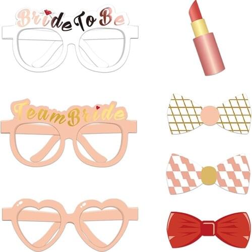 23pcs Wedding Photo Booth Props Just Married Photobooth Party Decorations Team Bride Bridal Shower Bachelorette Accessories