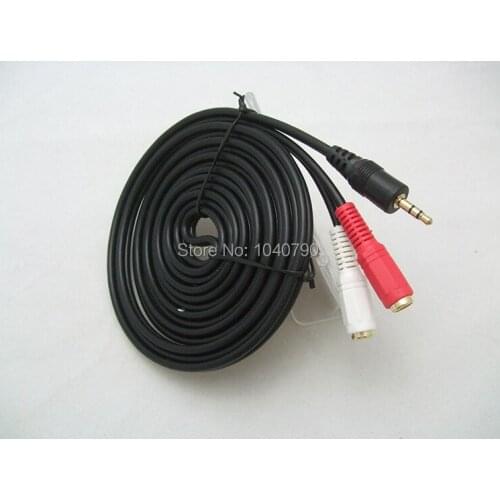 3.5mm to Double lotus mother 3.5mm Double RCA lotus mother Stereo audio line extension cord 0.75M 2.4ft