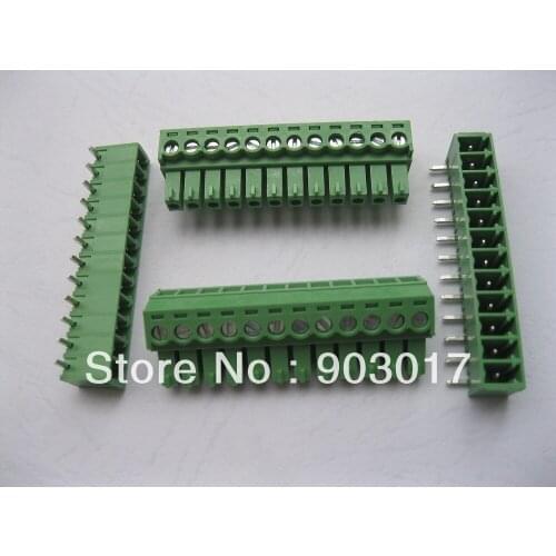 4 Pcs Per Lot 3.81mm Angle 12 pin Screw Terminal Block Connector Green Pluggable Type 15EDCK-15EDCR-3.81 HOT Sale High Quality