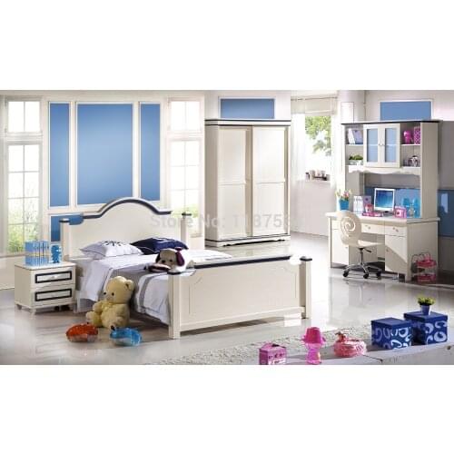 6610# colorful bedroom furniture set bed wardrobe and desk bedroom furniture set