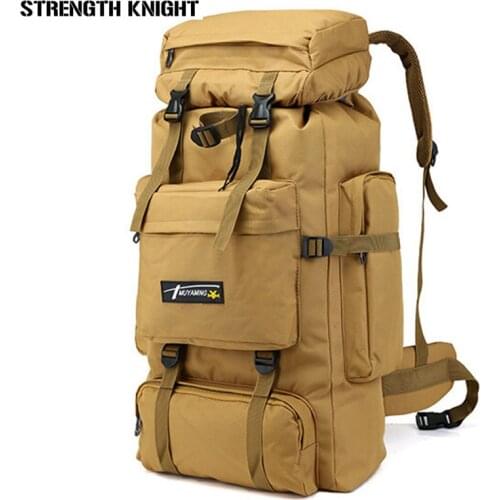 70L Large Capacity Military Backpack Waterproof Mountaineering Backpacks Male Shoulder Bag Wear-resisting Travel Bag Rucksack