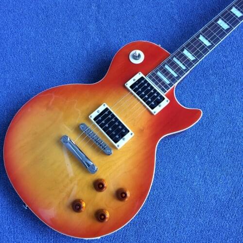 Free shipping Maple top electric guitar in sunburst , tone-pro bridge,frets binding chrome-plated hardware