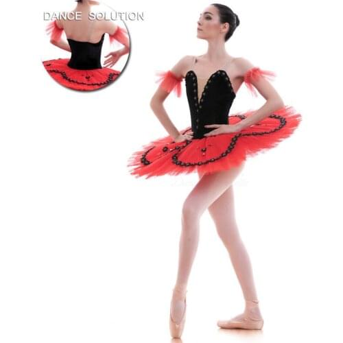 Black/Red Pre-Professional Ballet Dance Tutus Adult Ballerina Costume Rehearsal Ballet Tutu BLL029