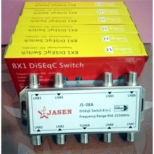 JS-81 Digital DiSEqC Switch 8X1 Hingh quality waterproof Satellites FTA TV LNB Switch For Satellite Receiver