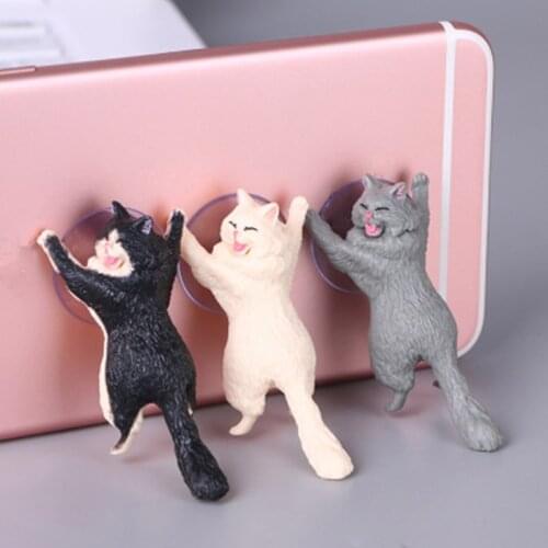 COOL Mr Cat Mobile Phone Holder Stand Sucker Tablets Smartphone Holder F3ME