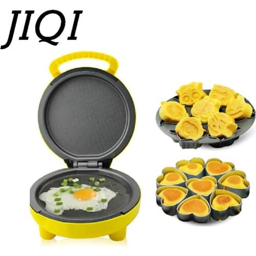 JIQI Electric Crepe Maker Mini Pizza Baking Pan Pastry Cooking Machine Multifunctional Muffin Pancake Egg Cake Oven EU US plug