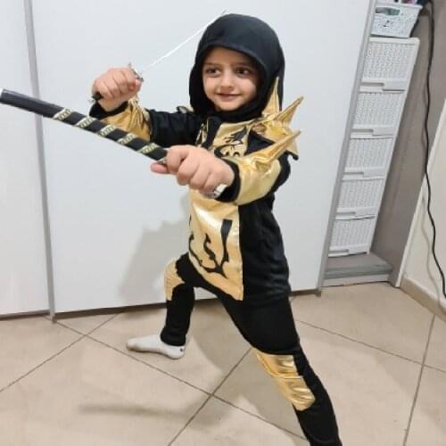 Hot Sell Ninja Cosplay Costumes Boy Jumpsuits Sets 3PCS/SET Halloween Christmas Party Clothes Ninja Superhero Streetwear Suits