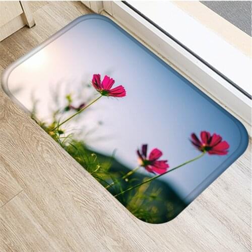 INS Flowers Anti-Slip Doormat Vacuuming Kitchen Bedroon Bath Floor Mats Home Entrance Kids Prayer Mat 40X60CM