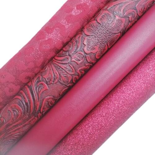 Rose Glitter leather, Soft Leopard Pattern Faux Fabric Leather,Flowers Embossed Faux Leather Sheets For Bows DIY 21x29CM KM717
