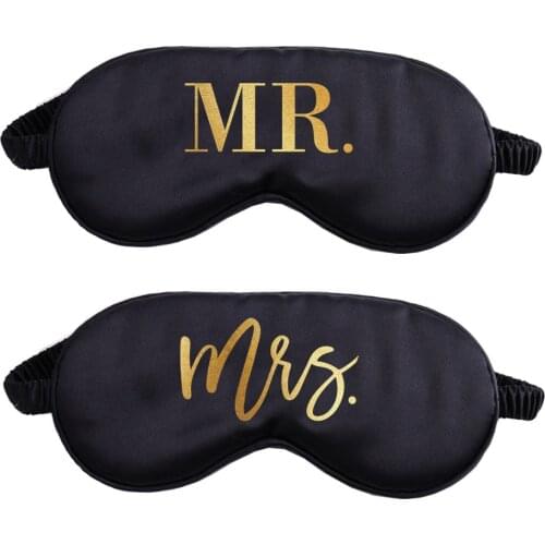 Hubby Wifey Mr Mrs Letter Printing Wedding Party Gifts Sleep Eye Mask Personalized Name Bridal Party Gift Satin Eye Mask