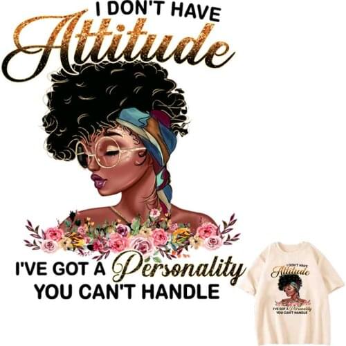 Fashion Black Queen Patches On Clothing Exquisite Iron-On Transfers For Clothes DIY Washable T-Shirts Thermo Adhesive Stickers