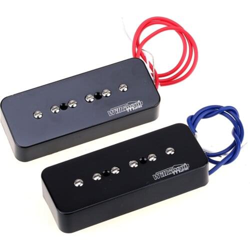 Wilkinson Low Gauss Iconic Sound Ceramic P90 Soapbar Single Coil Pickups Set for SG/LP Electric Guitar, Black