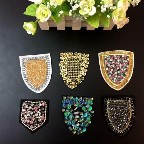 Badge beaded seqins patches applique patches for clothing fabric patch sewing accessories parches bordados embroidered patches