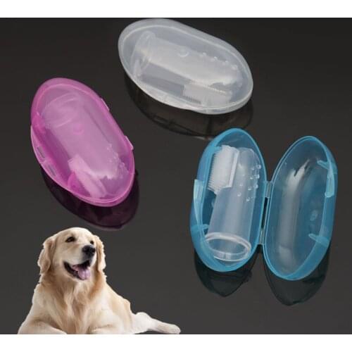 New Fashion Pet Finger Toothbrush Teddy Dog Brush Bad Breath Tartar Teeth Care Dog Cat Cleaning Supplies Soft Tooth Brush Good