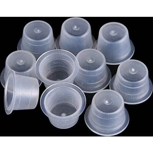 16/19mm Disposable Microblading Steady Plastic Tattoo Ink Cups 2 sizes Permanent Makeup Pigment Clear Holder Container Cap