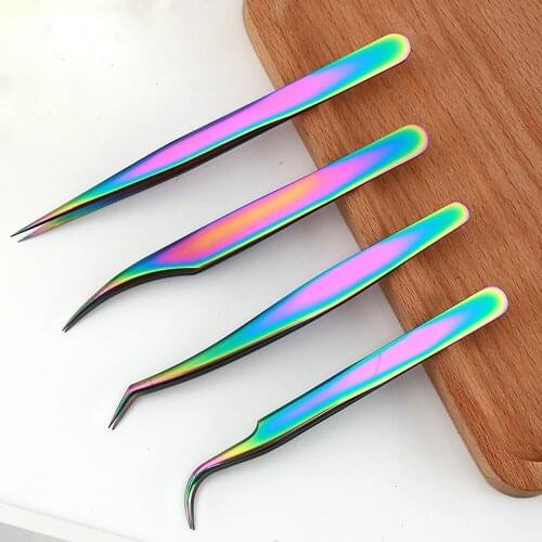 Eyelashes Tweezers 3D Volume Lash Tweezers Eyelash Extensions Nail Art Nippers High-precision Clip Stainless Steel Tweezers