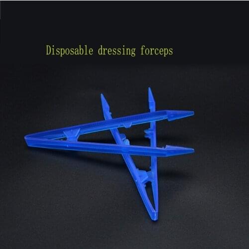 Dressing tweezers individually packaged non-sterile blue plastic tweezers to clamp accessory tweezers
