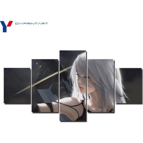 Robot Girl A2 5 Pcs/set Wall Painting Canvas Paintings on the Wall NieR Automata Game Poster A0563
