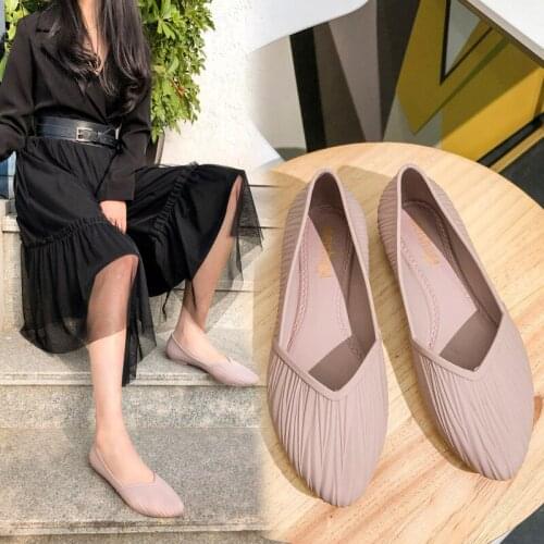 Sandals Womens Fashion Outer Wear Sandals Flat Set Foot Shallow Mouth Plastic Shoes Korean New Style Single Shoes
