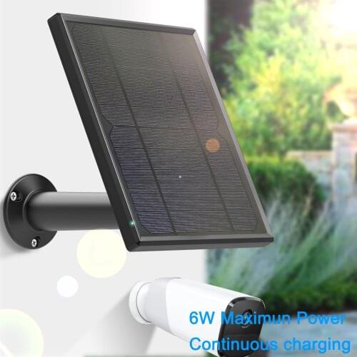 6w 5V Solar Panel for eufyCam eufy Cam 2C , 2C Pro , E , 2 Pro Wall Mount 13ft 4M Power Cable(Black)