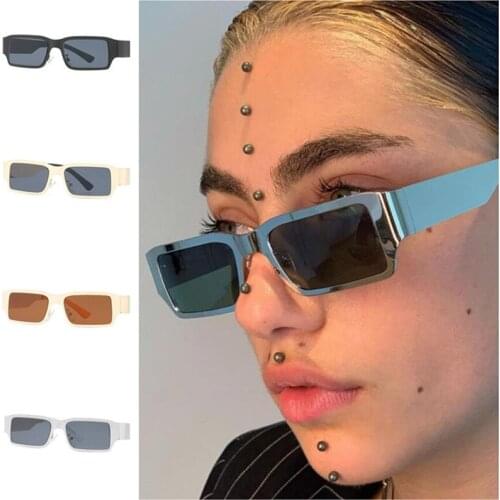 Modern Women & Men Sunglasses Alloy Frame Sun Glasses Goggles Anti-UV Spectacles Rectangle Adumbral A