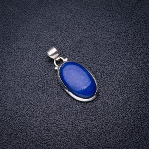 StarGems Natural Lapis Lazuli Handmade 925 Sterling Silver Pendant 1.5" E4027