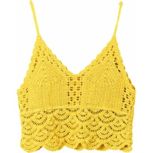 Hollow out crop top women boho crop tops women beach style tank top women unique top