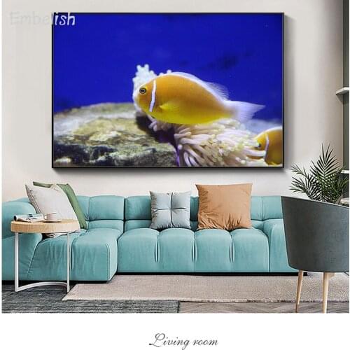 Embelish 1 Pieces Modern Home Decor Fish Underwater World Kids Childrens Living Room Wall Art Pictures HD Canvas Painting Poster