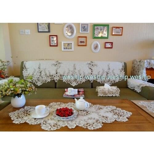 Champagne rose rose High-end luxury embroidery cloth art Ellipse tablerunner table flag Table mat Dust cover towel