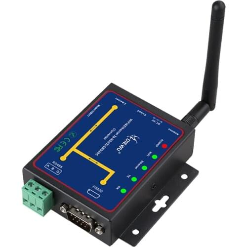 WIFI Wireless RS-232 RS-485 COM DB9 Port to Ethernet Server Device Converter with DIN RAIL TYPE