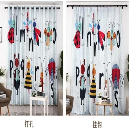 Custom curtains Childrens room cute curtain boy girl bedroom cartoon animal blackout curtain