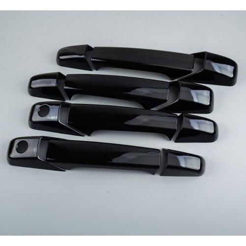 1 Set Gloss Black Door Handle Cover Trim Fit for GMC Sierra 1500 Yukon Chevrolet Silverado Suburban Tahoe Avalanche 2007-2013