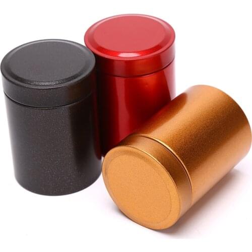 1PC 60ML Mini Portable Travel Tea Airtight Small Proof Container Stash Jar Metal Aluminum Cans 65*45mm 3 Color Candy Storage Box