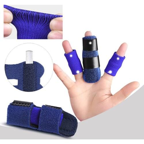 1Pcs Aluminium Finger Splint Fracture Protection Brace Corrector Support With Adjustable Tape Bandage