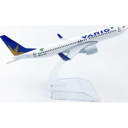 16CM Diecast & Toy 1:400 Scale Brazil Airlines VARIG B737 Model with Base Alloy Aircraft Plane Model Toy Collection
