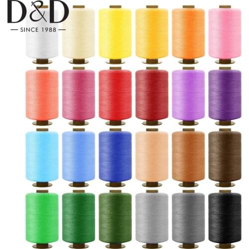 24 Colors Sewing Thread 1000 Yards Each Spools Polyester Thread for Needlework DIY Hand & Machine Sewing Kits