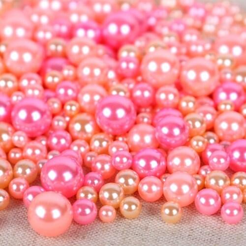 3Bags 4/5/6/7/10mm Mixed No Hole Simulated-pearl Beads Loose Pearls Beads For Diy Jewelry Making Findings Material