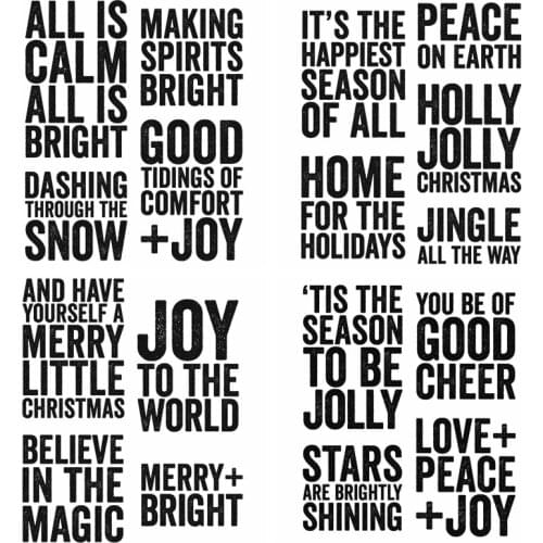 4 Stamps of Blessings Transparent Clear Silicone Stamp Seal for Diy Scrapbooking Warm Blessings Photo Album Decoration Stamp