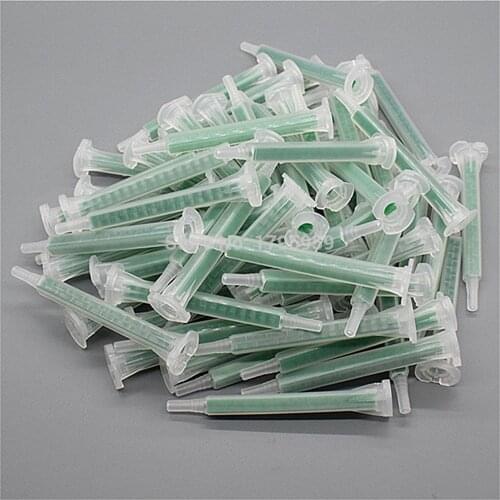 50pcs/Set AB Glue Gun Static Mixer Mixing Tube Plastic Resin Mixing Nozzle Syringe 83mm for Two Component Liquid Mixing Machine