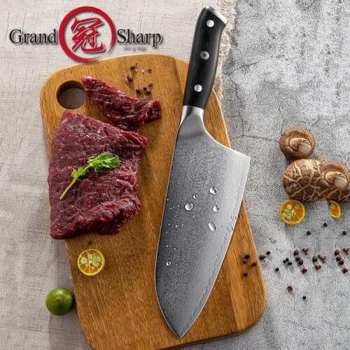7.2'' Cleaver Knife VG10 Japanese Damascus Steel Kitchen Knives 67 Layers Butcher Tool Chefs Japanese Damascus Knife G10 Handle